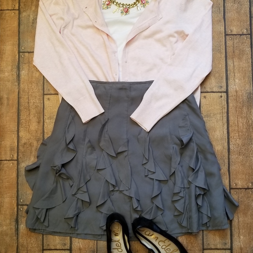Garnet Hill silk skirt womens